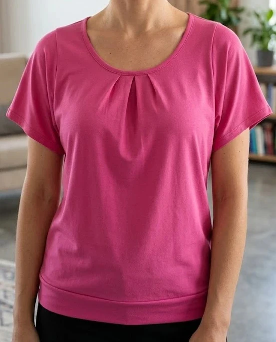 T shirt rose marque Blanche porte taille 42/44